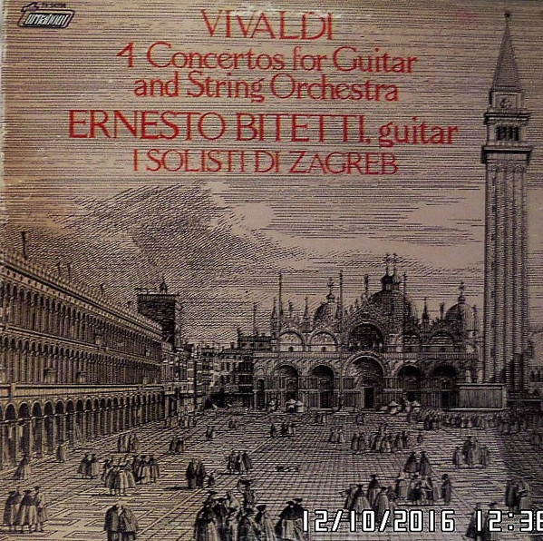 Cover Vivaldi*, Ernesto Bitetti, I Solisti Di Zagreb* - 4 Concertos For Guitar And String Orchestra (LP, Album, RE) Schallplatten Ankauf