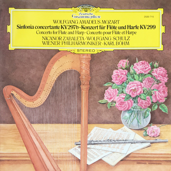 Cover Wolfgang Amadeus Mozart, Nicanor Zabaleta, Wolfgang Schulz (3), Wiener Philharmoniker, Karl Böhm - Konzert Für Flöte Und Harfe KV 299 (LP) Schallplatten Ankauf