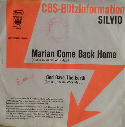 Cover Silvio (3) - Marian Come Back Home (7, Single, Promo) Schallplatten Ankauf
