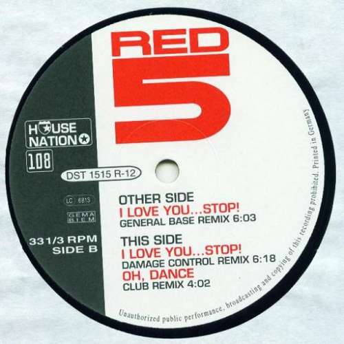Cover Red 5 - I Love You...Stop! (Remix Edition) (12) Schallplatten Ankauf