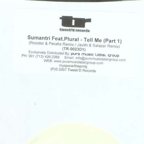 Cover Sumantri Feat. Plural (2) - Tell Me (Part 1) (12) Schallplatten Ankauf
