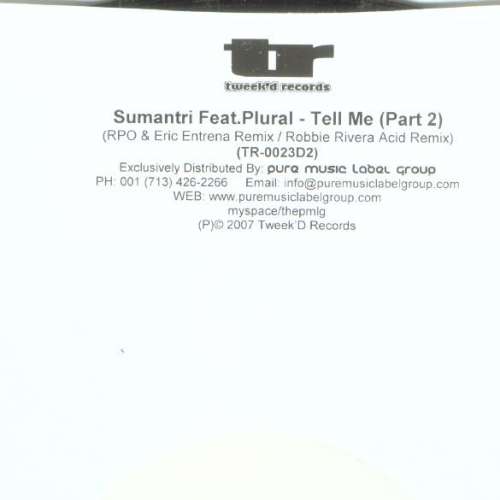Cover Sumantri Feat. Plural (2) - Tell Me (Part 2) (12, W/Lbl) Schallplatten Ankauf