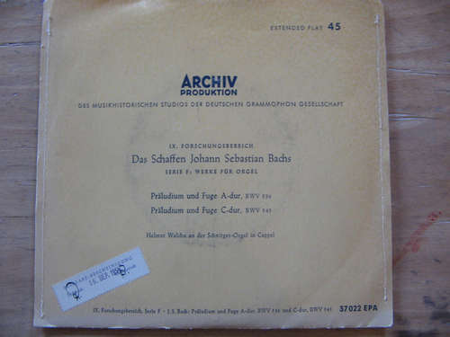 Bild Johann Sebastian Bach − Helmut Walcha - Präludium Und Fuge A-Dur, BWV 536 / Präludium Und Fuge C-Dur, BWV 545 (7) Schallplatten Ankauf