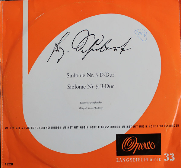 Bild Franz Schubert, Bamberger Symphoniker Dirigent: Heinz Wallberg - Sinfonie Nr. 3 D-dur - Sinfonie Nr. 5 B-dur (LP, Album, Mono, Club) Schallplatten Ankauf