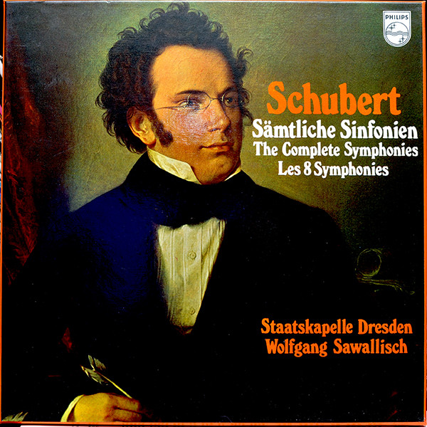 Cover Franz Schubert, Staatskapelle Dresden, Wolfgang Sawallisch - Sämtliche Sinfonien / The Complete Symphonies / Les 8 Symphonies (5xLP, Comp + Box) Schallplatten Ankauf