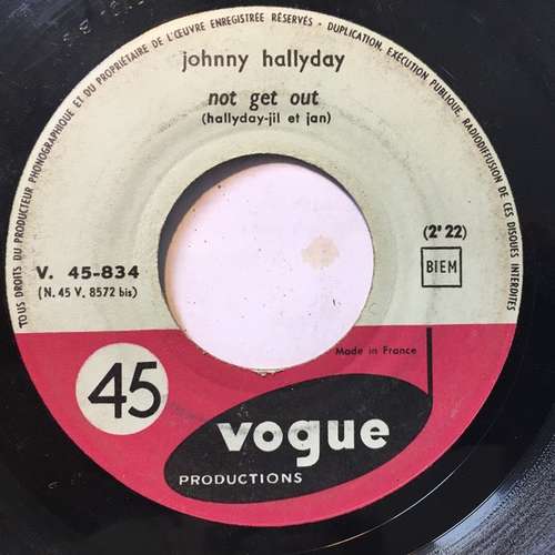 Cover Johnny Hallyday - Not Get Out (7, Single) Schallplatten Ankauf