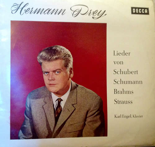 Cover Hermann Prey, Karl Engel - Lieder von Schubert, Schumann, Brahms, Strauss (LP, Album, Mono) Schallplatten Ankauf