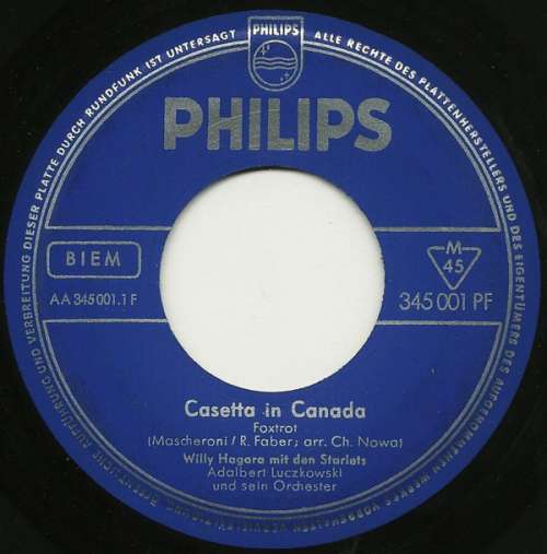 Cover Willy Hagara - Casetta In Canada (7, Single) Schallplatten Ankauf