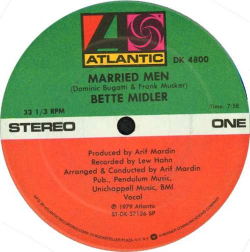 Cover Bette Midler - Married Men (12) Schallplatten Ankauf