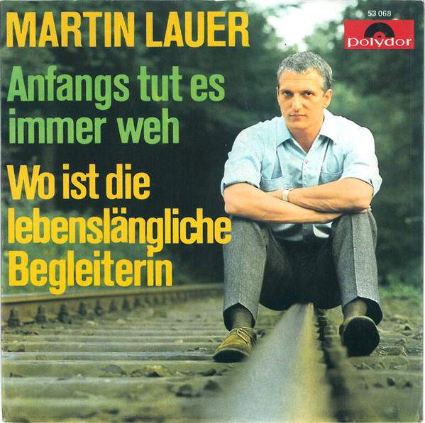 Cover Martin Lauer - Anfangs Tut Es Immer Weh / Wo Ist Die Lebenslängliche Begleiterin (7, Single, Mono) Schallplatten Ankauf