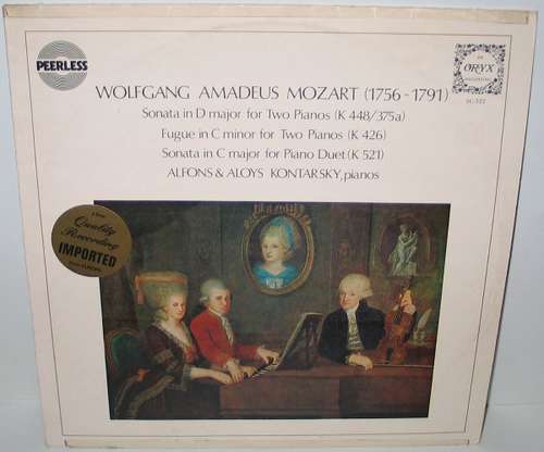 Cover Wolfgang Amadeus Mozart, Alfons & Aloys Kontarsky - Sonata In D Minor For Two Pianos (K 448/375a) / Fugue In C Minor For Two Pianos (K 426) / Sonata In C Major For Piano Duet (K 521) (LP) Schallplatten Ankauf