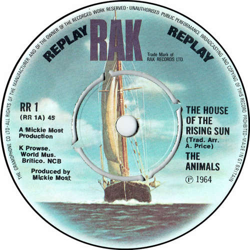 Cover The Animals - The House Of The Rising Sun (7, Single, 4-P) Schallplatten Ankauf