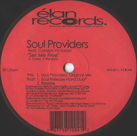 Cover Soul Providers Feat. Carolyn Victorian - Set Me Free (12) Schallplatten Ankauf