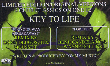 Cover Key To Life Featuring Sabrina Johnston & Kathleen Murphy - Forever / Find Our Way (Breakaway) (12, Ltd) Schallplatten Ankauf