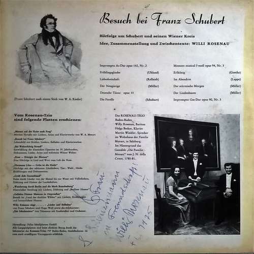 Cover Rosenau-Trio Baden-Baden*, Franz Schubert - Besuch Bei Franz Schubert (LP) Schallplatten Ankauf