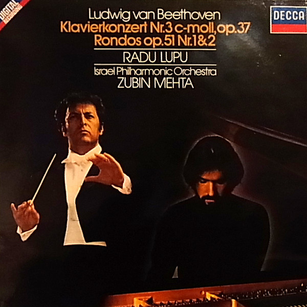 Cover Zubin Mehta, Israel Philharmonic Orchestra, Radu Lupu, Beethoven* -  Piano Concerto No. 3 / Rondos No.1 & No.2 (LP, Album, DMR) Schallplatten Ankauf