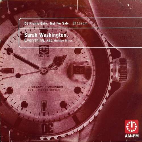 Cover Sarah Washington - Everything (A&G / Quidam Mixes) (2x12, Promo) Schallplatten Ankauf