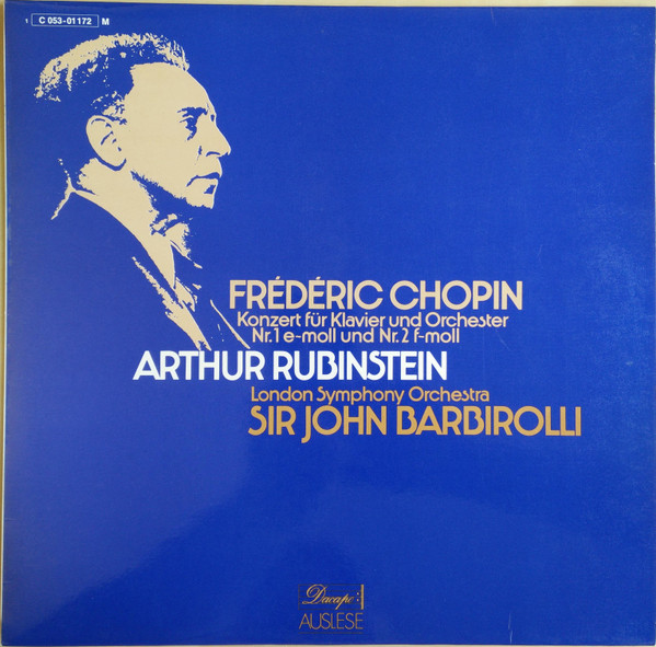 Cover Frédéric Chopin, Arthur Rubinstein, London Symphony Orchestra*, Sir John Barbirolli - Konzert Für Klavier Und Orchester Nr.1 E-Moll Und Nr.2 F-Moll (LP, Comp, Mono, RE) Schallplatten Ankauf