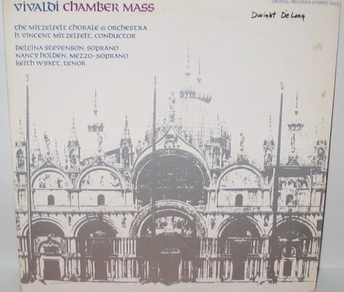 Cover Vivaldi*, The Mitzelfelt Chorale* & Orchestra*, H. Vincent Mitzelfelt, Delcina Stevenson, Nancy Holden, Keith Wyatt - Chamber Mass (LP) Schallplatten Ankauf