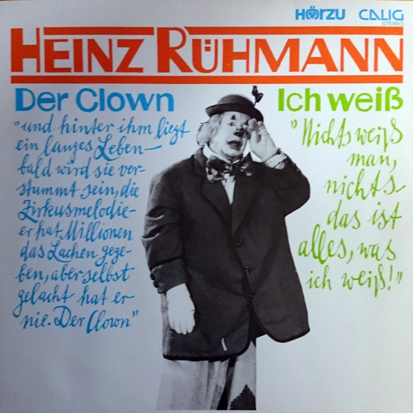 Cover Heinz Rühmann - Der Clown (12, Single) Schallplatten Ankauf