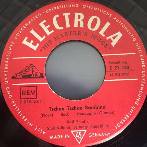 Cover Ralf Bendix - Tschau Tschau Bambina / Trinidad (7, Single) Schallplatten Ankauf