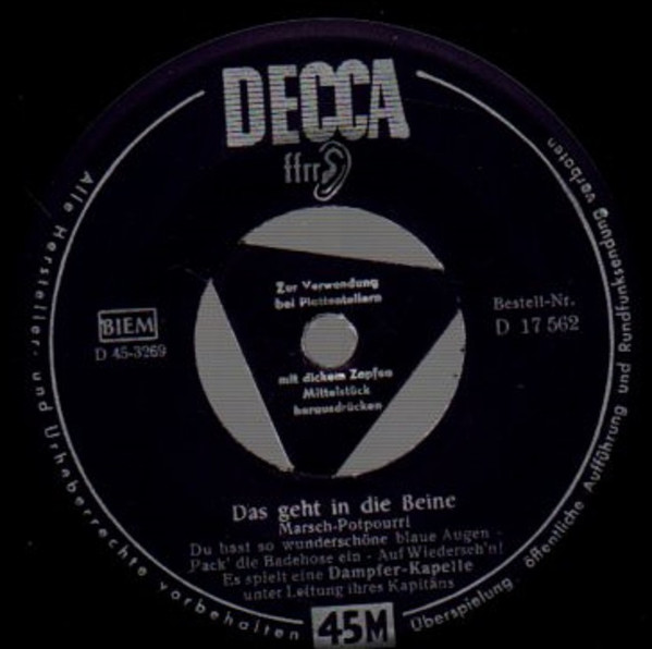 Cover Dampferkapelle - Das Geht In Die Beine (7, Single, Mono) Schallplatten Ankauf