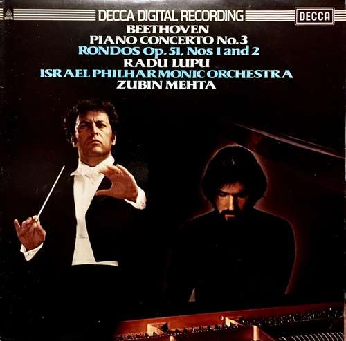 Cover Beethoven*, Radu Lupu, Israel Philharmonic Orchestra / Zubin Mehta -  Piano Concerto No. 3 / Rondos Op. 52, Nos. 1 & No.2 (LP, DMR) Schallplatten Ankauf