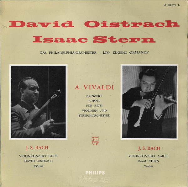 Cover A. Vivaldi*, David Oistrakh*, Isaac Stern, J. S. Bach*, The Philadelphia Orchestra - Concerto For Two Violins And String Orchestra In A Minor (LP, Album, Mono) Schallplatten Ankauf