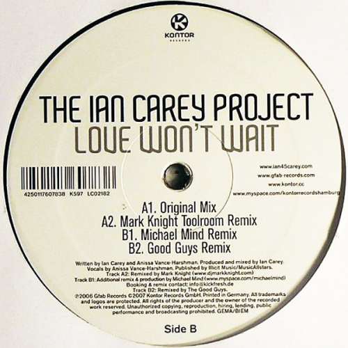 Cover The Ian Carey Project - Love Won't Wait (12) Schallplatten Ankauf