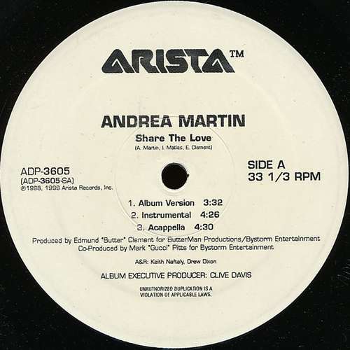 Cover Andrea Martin - Share The Love (12, Promo) Schallplatten Ankauf
