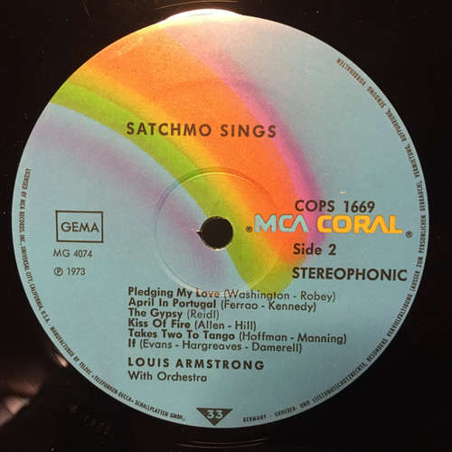 Cover Louis Armstrong With Orchestra* - Satchmo Sings (LP, RE) Schallplatten Ankauf