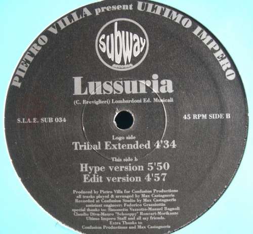 Cover Pietro Villa Present Ultimo Impero - Lussuria (12) Schallplatten Ankauf