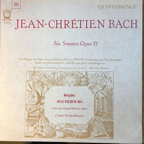 Cover Jean Chretien Bach*, Brigitte Haudebourg - Six Sonates Op. 17 (LP) Schallplatten Ankauf