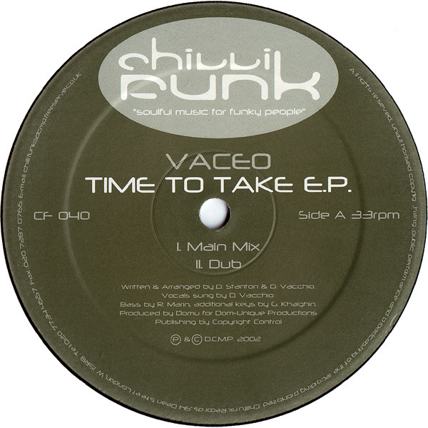 Cover Vaceo - Time To Take E.P. (12, EP) Schallplatten Ankauf