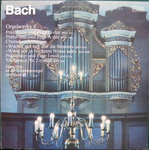 Cover Bach*, Hans Otto - Orgelwerke 6 (LP, RE, RP) Schallplatten Ankauf